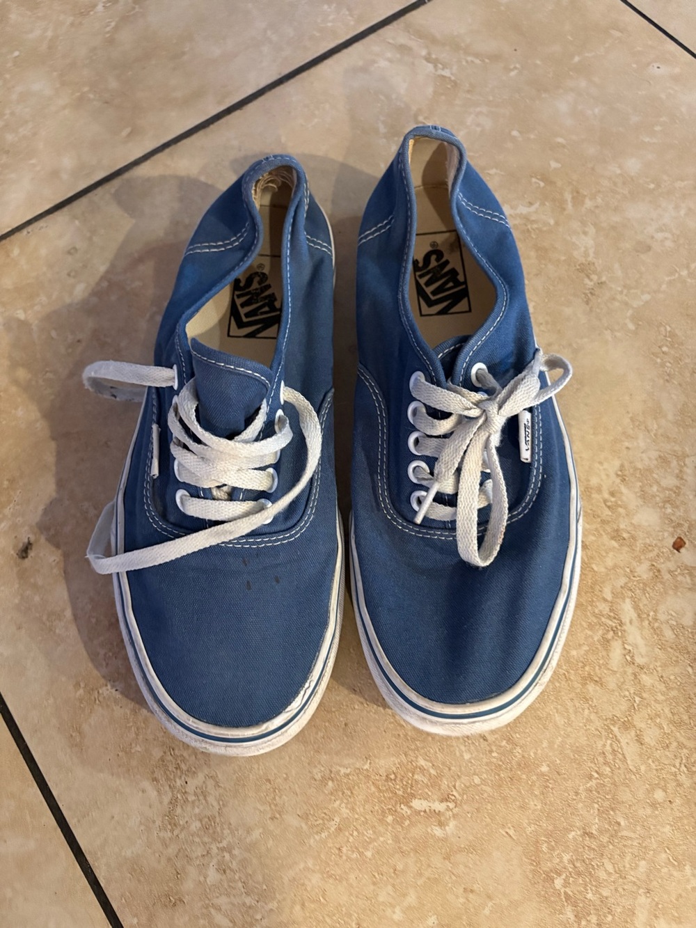 Vans Kids Canvas Sneakers - Blue with White Laces